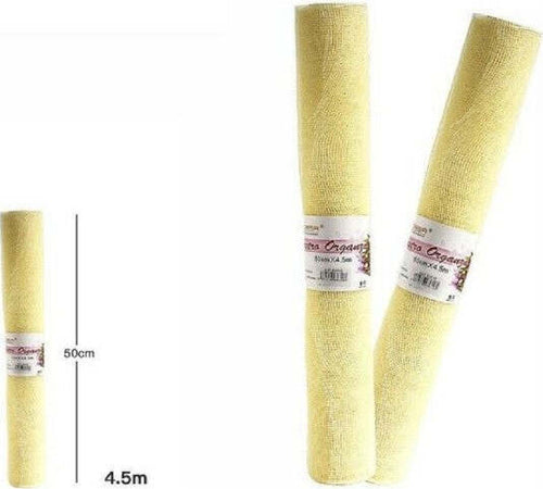 Rotolo-Nastro-In-Organza-Giallo-Fiori-Bomboniere-Hobby-Misura-50cm-X-4,5mt-63616