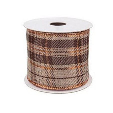 Nastro in tessuto Quadrettato Anticato 75 mm x 4 mt per confezioni natalizie