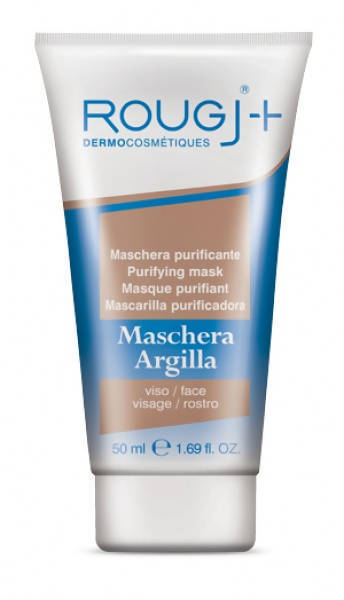 Rougj Maschera Purificante Viso all'Argilla 50 ml per Pelli Impure e Miste Sebo-Equilibrante Combattere Brufoli