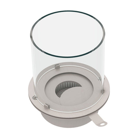 Bruciatore a Bioetanolo in Acciaio tondo con vetro serbatoio da incasso