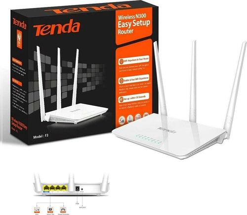 Router Wireless Wi-Fi 2.4 GHz 300 Mb/s 3 antenne 1 porta Wan 3 Lan Access Point bianco, Tasto WPS