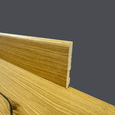 BATTISCOPA BC in legno MASSELLO impiallacciato VERO LEGNO DI ROVERE 70x10 verniciato opaco poro aperto