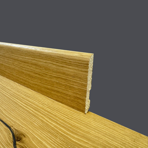 BATTISCOPA BC in legno MASSELLO impiallacciato VERO LEGNO DI ROVERE 70x10 verniciato opaco poro aperto - Eternal Parquet