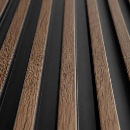 €2,99ml - Asta intera 12x122x2900mm di Rivestimento Parete Boiserie cannettato Lamelli stretti in Polimeri ROVERE FUMO - Eternal Parquet