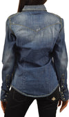 Roy-Roger's-Camicia-di-Jeans-Blu-Donna-Cotone-Bottoni-Mod.ELLIE-T-604-da-donna
