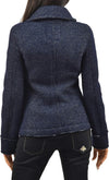 Roy-Roger's-Cappotto-Blu-Donna-Lana-Bottoni-Logo-Mod.MONOPETTO-da-donna