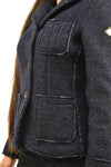 Roy-Roger's-Cappotto-Blu-Donna-Lana-Bottoni-Logo-Mod.MONOPETTO-da-donna