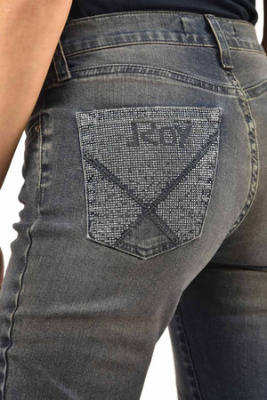 Roy-Roger's-Jeans-Grigio-Donna-Cotone-Cerniera-Mod.DUNIA-T-541-da-donna