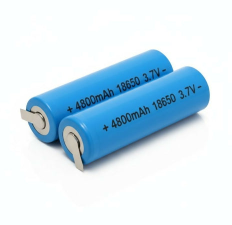 KIT 6 BATTERIE 18650 Li-ion 3.7V - SUPER CAPACITÀ 4800mAh con Lamelle Saldabili per Pacchi 24V Modellismo