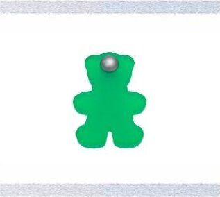 RSP---POMOLO-ORSETTO-IN-PLASTICA-VERDE-PER-CASSETTI,-COMODINI,-ARMADI