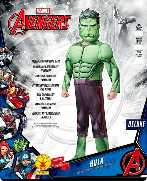 Rubies Vestito Hulk Lusso per Travestimento per Bambini 9-10 Anni 140 Cm Giochi e giocattoli/Giochi d'imitazione e accessori di travestimento/Costumi e travestimenti/Bambini Cartoleria Deja Vu - Crotone, Commerciovirtuoso.it