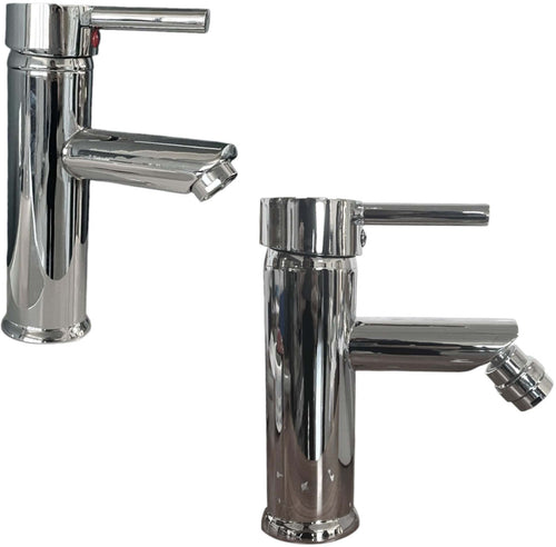 Rubinetteria completa bagno lavabo e bidet moderni serie completa