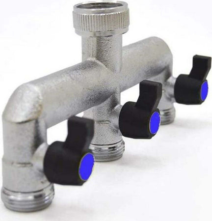 Rubinetto a 3 vie indipendenti e regolabili 3/4' per irrigazione e giardino Giardino e giardinaggio/Attrezzi da giardino e attrezzature per l'irrigazione/Attrezzature per l'irrigazione/Rubinetti La Zappa - Altamura, Commerciovirtuoso.it