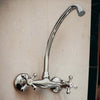 Rubinetto a parete vintage maniglia a stella canna alta cromato