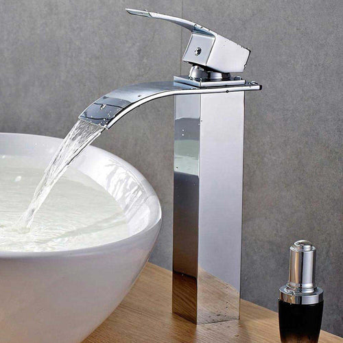 Rubinetto Alto Da Bagno Design Moderno A Cascata Miscelatore Monocomando Cromato Rubinetti Bagno Trade Shop italia - Napoli, Commerciovirtuoso.it