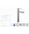 Rubinetto Bagno Cromato Lucido Miscelatore Orientabile Lavabo A Canna Alta 87388