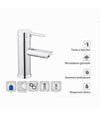 Rubinetto Bagno Cromato Lucido Miscelatore Orientabile Lavabo A Canna Bassa 87386
