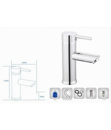 Rubinetto Bagno Cromato Lucido Miscelatore Orientabile Lavabo A Canna Bassa 87386