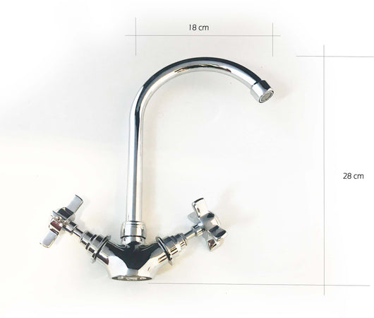 Rubinetto bagno cucina canna girevole vintage retro completo