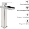 Rubinetto Bagno Design Moderno A Cascata Miscelatore Monocomando Alto Cromato Fai da te/Attrezzature per cucine e bagni/Attrezzature per bagni/Rubinetti per lavandini bagno Trade Shop italia - Napoli, Commerciovirtuoso.it