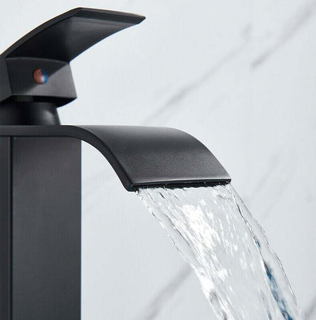 Rubinetto Bagno Lavabo Miscelatore A Cascata Nero Ottone Monocomando Moderno Rubinetti Bagno Trade Shop italia - Napoli, Commerciovirtuoso.it