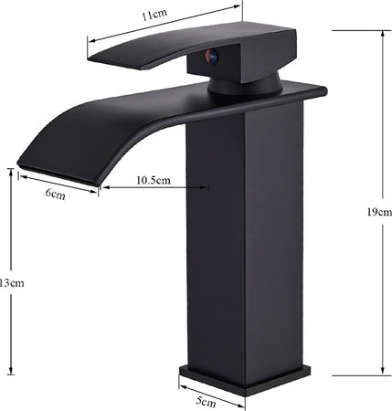 Rubinetto Bagno Lavabo Miscelatore A Cascata Nero Ottone Monocomando Moderno Rubinetti Bagno Trade Shop italia - Napoli, Commerciovirtuoso.it