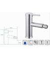 Rubinetto Bagno Moderno Cromato Lucido Miscelatore Orientabile Per Bidet 87387