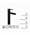 Rubinetto Bagno Moderno Nero Opaco Miscelatore Orientabile Lavabo Canna Alta 87393