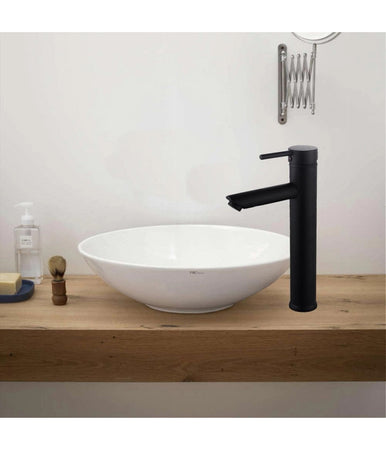 Rubinetto Bagno Moderno Nero Opaco Miscelatore Orientabile Lavabo Canna Alta 87393
