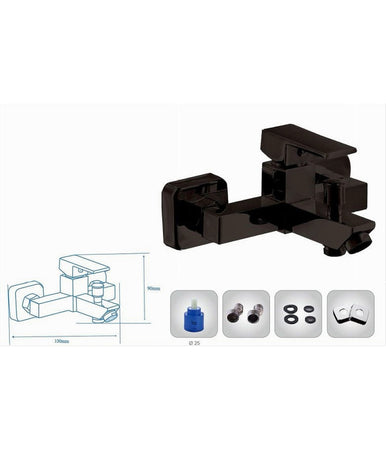 Rubinetto Bagno Ultra Moderno Miscelatore Orientabile Per Vasca Nero Opaco 87209