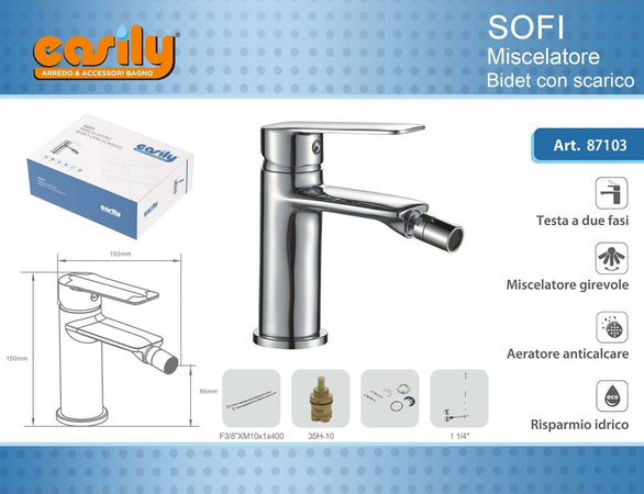 Rubinetto Bidet Miscelatore Monocomando Design Moderno Cromato Classic Sofi87103 Fai da te/Attrezzature per cucine e bagni/Attrezzature per bagni/Rubinetti per lavandini bagno Trade Shop italia - Napoli, Commerciovirtuoso.it