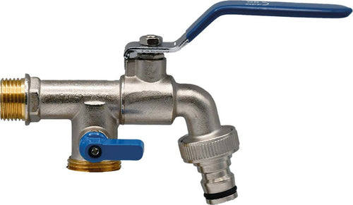 Rubinetto con presa supplementare adatto per giardini con finitura cromata Giardino e giardinaggio/Attrezzi da giardino e attrezzature per l'irrigazione/Attrezzature per l'irrigazione/Rubinetti La Zappa - Altamura, Commerciovirtuoso.it