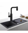Rubinetto Cucina Estraibile Con Erogatore Girevole 2 Getti Miscelatore Nero 87256