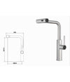 Rubinetto Cucina Estraibile Erogatore Girevole 2 Getti Cromato Miscelatore 87255