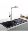 Rubinetto Cucina Estraibile Erogatore Girevole 2 Getti Cromato Miscelatore 87255
