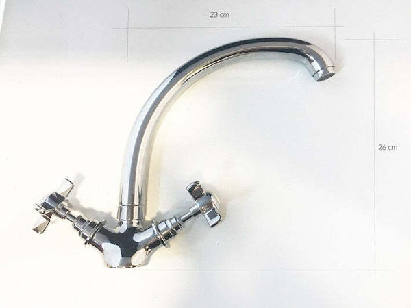 Rubinetto cucina lavabo cromato maniglie stella retro