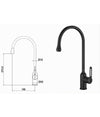 Rubinetto Cucina Miscelatore Lavello Canna Alta Monocomando Nero Satinato 87254