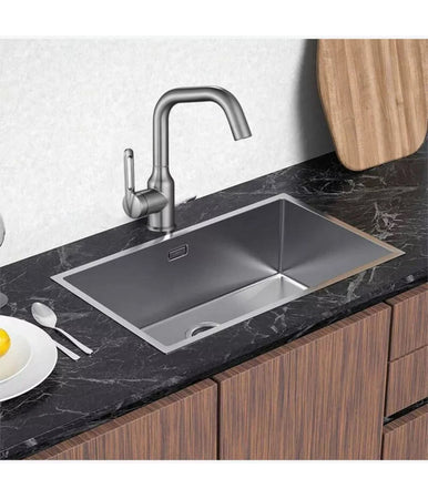 Rubinetto Cucina Monocomando Miscelatore Girevole Lavello Satinato Silver 87259