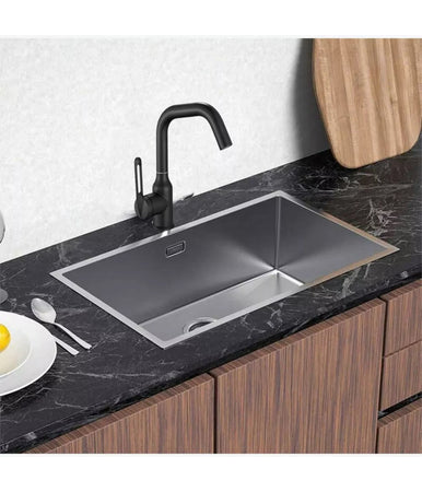 Rubinetto Da Cucina Monocomando Miscelatore Girevole Lavello Nero Satinato 87258