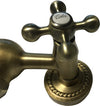 Rubinetto doccia bronzato, vecchio ottone maniglie a stella rosoni decorati