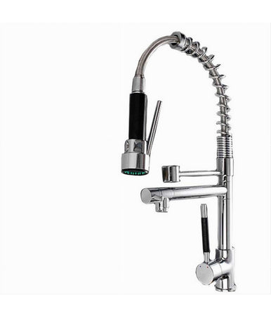 Rubinetto Lavello Cucina A 2 Vie Orientabile Con Doccetta In Ottone Cromato 59286
