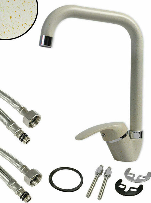 Rubinetto-lavello-cucina-canna-alta-quadrata-miscelatore-fragranite-beige-52947