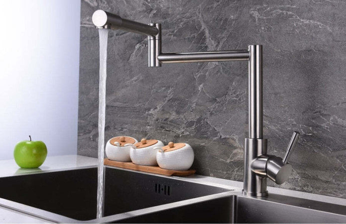 Rubinetto-Lavello-Cucina-Pieghevole-Monocomando-Con-Braccio-Estensibile