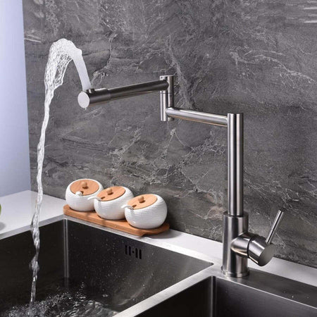 Rubinetto-Lavello-Cucina-Pieghevole-Monocomando-Con-Braccio-Estensibile
