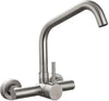 Rubinetto miscelatore a parete acciaio inox satinato opaco