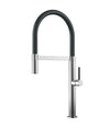 Rubinetto Miscelatore Cucina Acciaio Satinato Nero Flessibile Monocomando 87350