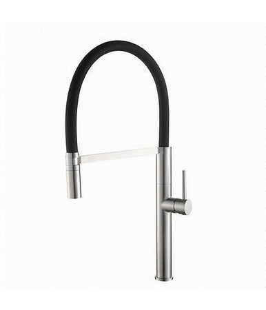 Rubinetto Miscelatore Cucina Acciaio Satinato Nero Flessibile Monocomando 87350