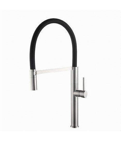 Rubinetto Miscelatore Cucina Acciaio Satinato Nero Flessibile Monocomando 87350