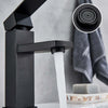 Rubinetto miscelatore da bagno lavabo squadrato nero opaco