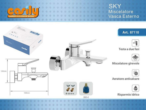 Rubinetto Miscelatore Gruppo Vasca Da Bagno Cromato Con Attacco Doccia Sky87110 Fai da te/Attrezzature per cucine e bagni/Attrezzature per bagni/Rubinetti per lavandini bagno Trade Shop italia - Napoli, Commerciovirtuoso.it